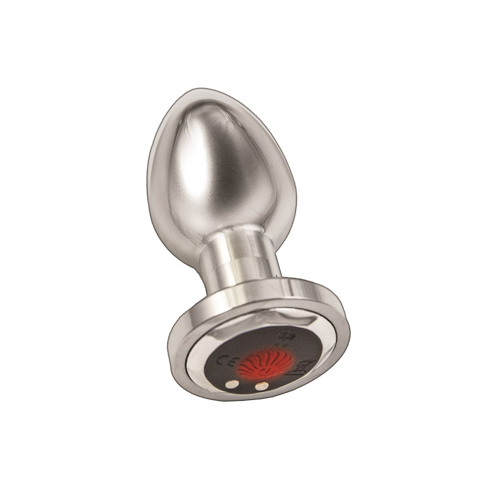 Ass-Sation Remote Controlled Vibrating Metal Butt Plug Silver - Allure Adornments