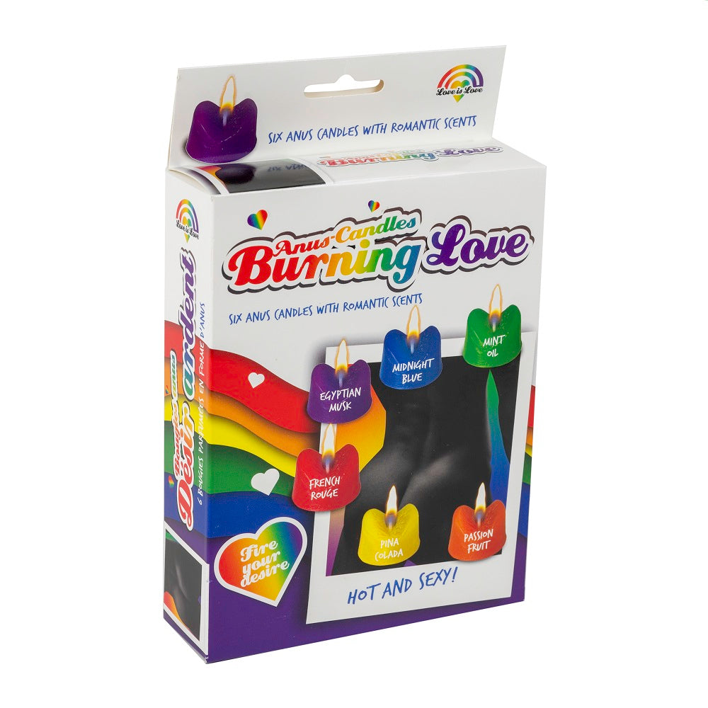 Rainbow Burning Love Anus Candles - Allure Adornments