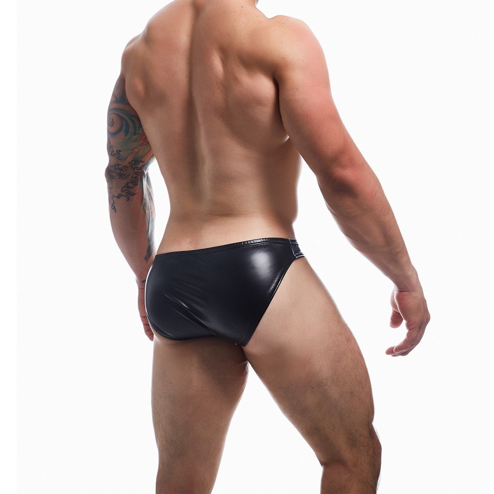 C4M Boost Black Leatherette Bikini Brief Small - Allure Adornments