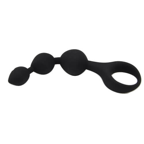 Loving Joy Triple Ripple Anal Beads-Black - Allure Adornments