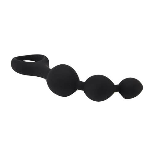 Loving Joy Triple Ripple Anal Beads-Black - Allure Adornments