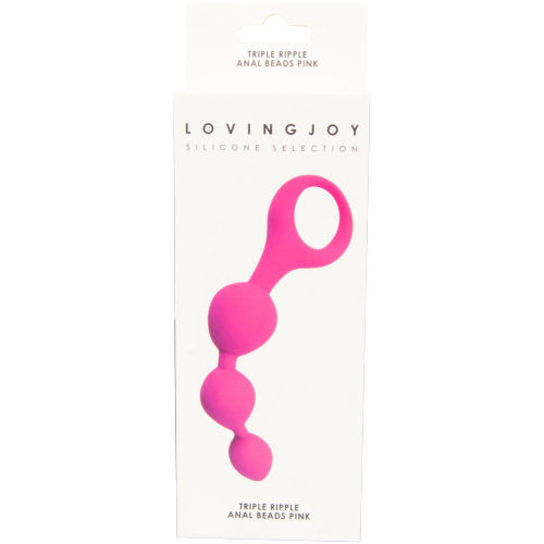 Loving Joy Triple Ripple Anal Beads-Pink - Allure Adornments